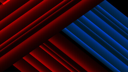 3D red blue coloured abstract background. Geometry design background.