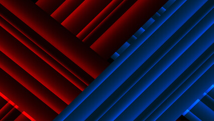 3D red blue coloured abstract background. Geometry design background.