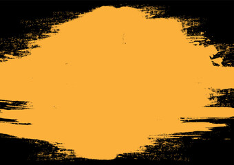 Yellow and black backdrop with abstract brush grunge background.
