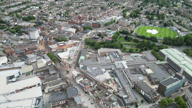 Pull back drone aerial reverse reveal 
Chelmsford city  Essex UK