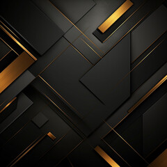 vector abstract premium black and gold geometric background, background with lines, ai generation