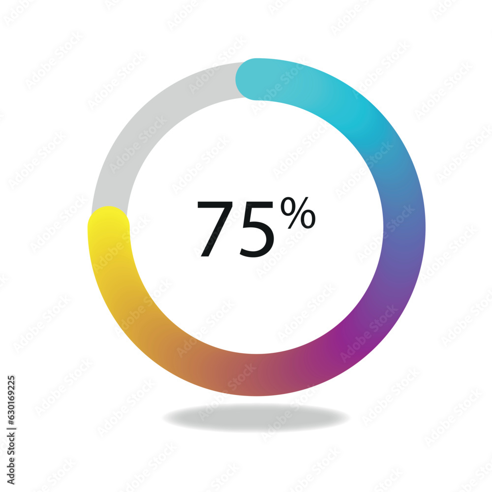Poster circle progress icon design gradient color on white background.