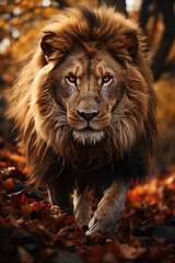 Fototapeta premium Lion, Wildlife Photography, Generative AI