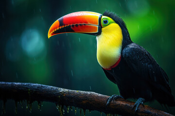 Fototapeta premium Tucan, Wildlife Photography, Generative AI