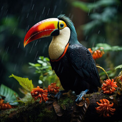 Obraz premium Tucan, Wildlife Photography, Generative AI