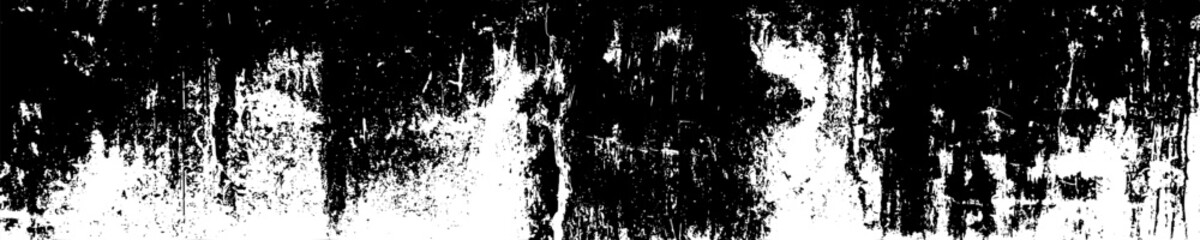 Grunge black texture. Wide horizontal long banner. Dark grainy texture on white background. Dust overlay textured. Grain noise particles. Rusted white effect. Vector illustration, EPS 10.