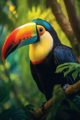Fototapeta premium Tucan, Wildlife Photography, Generative AI