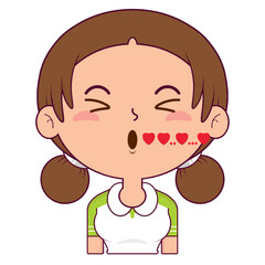 girl whistling love face cartoon cute 