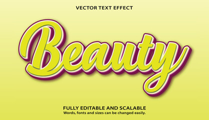 Beauty editable text effect premium vector