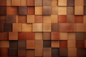 wood cube stack background. wooden cubes or blocks randomly shifted the surface background texture - obrazy, fototapety, plakaty