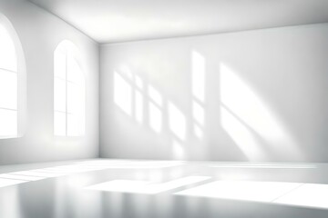 Abstract white studio background. Generative AI