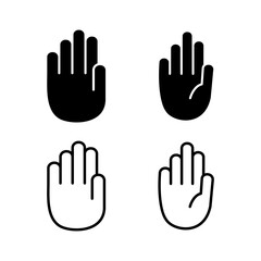 Hand icon vector. hand symbols. palm