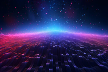 Obraz premium abstract science technology design background with space blue and purple, AI generate