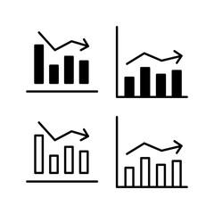 Growing graph Icon vector. Chart icon. Graph Icon