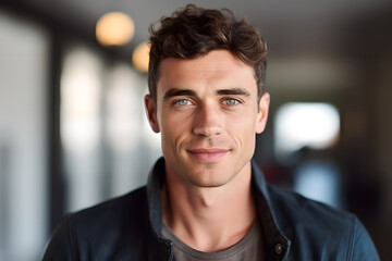 Obraz premium Portrait of attractive handsome man wearing casual clothing standing on the street
