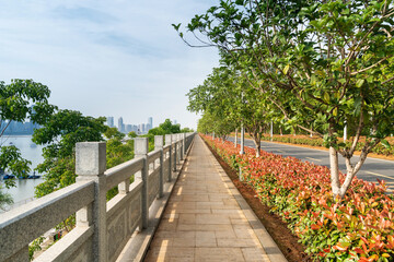 walkway in the modern city