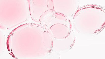 ズームで撮影した泡のイメージ, 透明でピンクのバブル,...