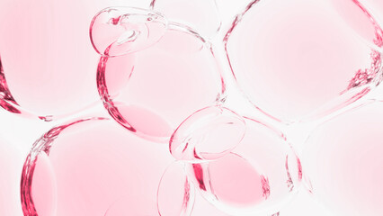 美しいピンクのバブルの背景, アブストラクトな美容コンセプト背景, 3D...