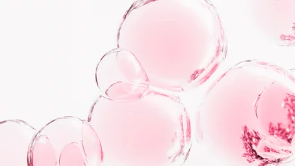 Poster ピンクの泡がぎゅっと集まったイメージ, 透明感のある3Dレンダリング © AMONT