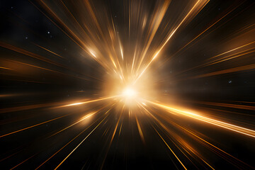 abstract background light gold beams dark lines with stars, AI generate