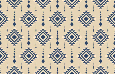 Ethnic abstract ikat art. Aztec ornament print. geometric ethnic pattern seamless  color oriental.  Design for background ,curtain, carpet, wallpaper, clothing, wrapping, Batik, vector illustration.