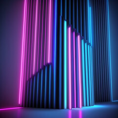 Obraz premium bars of neon lights, an illustration, futuristic and bold 