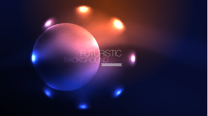 Circles with bright neon shiny light effects, abstract background wallpaper design