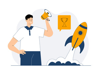 Business Concept illustrations. Vector illustration. Business people vector on white background. Businessman taking part in business activity.