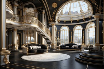 Obraz premium Interior view of luxury yacht