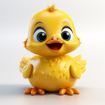 Yellow cute duck cartoon