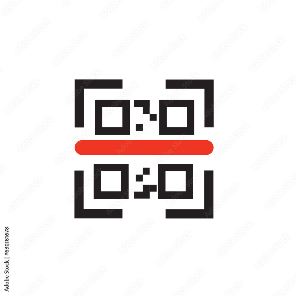 Aufkleber black qr code scan minimal badge. flat simple trend modern qrcode ui logotype graphic art design iso