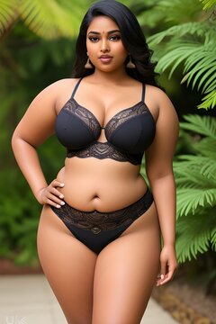 Chubby Thick Black Woman | Plus-Size Beauty, Empowering Body Positivity, Proud of Curves, Strong and Beautiful