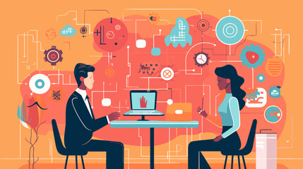 Concept vector illustration of LLM (Large Language Models).	