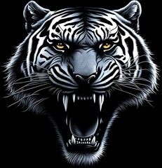 tiger roar halftone vector 