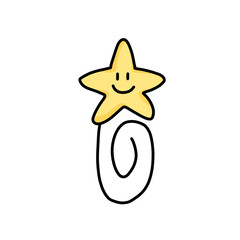 golden star on white background clip