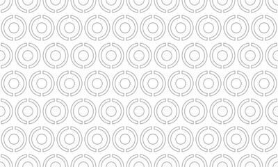 Abstract seamless geometrical pattern with circle in half circles. Vector Repeating Texture.