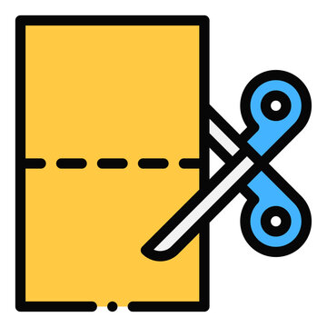 yellow paper cut by blue scissors clip art preview