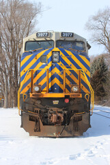 Front of train in winter