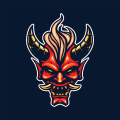 oni mask demon of samurai artwork