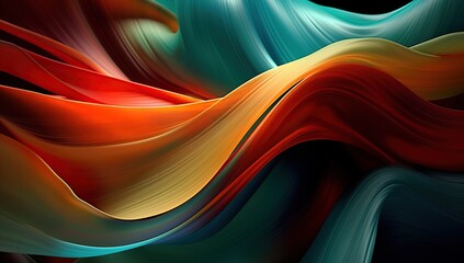 Colored abstract fluid effect holographic neon curved wave in motion colorful background 3d render. Gradient design element for backgrounds, banners, wallpapers, posters and covers.