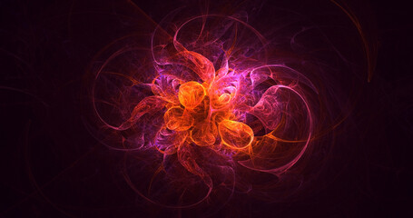 3D rendering abstract fractal light background