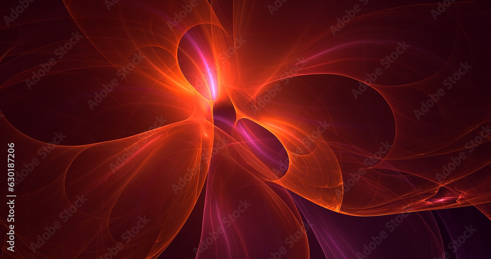 Poster 3d rendering abstract fractal light background