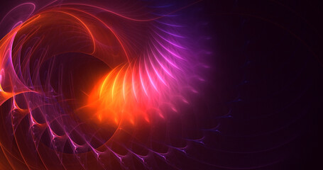 3D rendering abstract colorful fractal light background