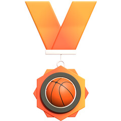 basketball medal 3d illustration