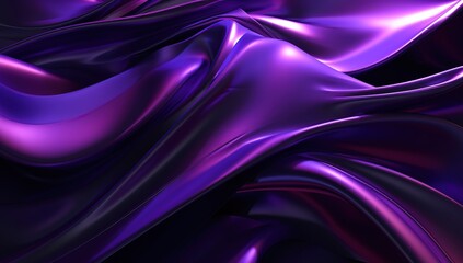 Purple abstract fluid effect holographic neon curved wave in motion colorful background 3d render. Gradient design element for backgrounds, banners, wallpapers, posters and covers.