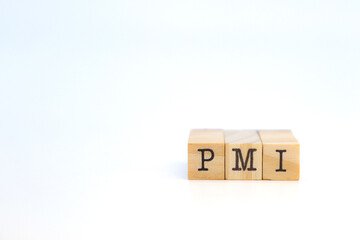 PMI letters on wooden cubes