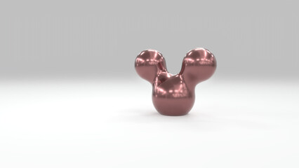 Precious bronze metal 3d art