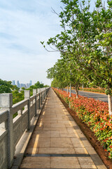 walkway in the modern city