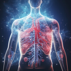 Healthcare Anatomy of Human lungs damage from cancer