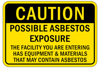 Fototapeta premium Asbestos chemical hazard sign and labels possible asbestos exposure